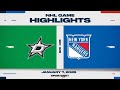 NHL Highlights  Stars vs. Rangers - January 7, 2025