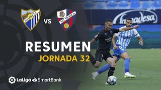 Resumen de Málaga CF vs SD Huesca (1-3)