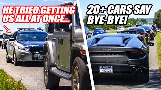 20+ SUPERCARS RUN FROM VIRGINIA STATE POLICE PULLOVER! There&#39;s Only 1 Cop...What Can He Do?