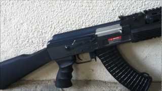 400 FPS Airsoft AK47 RIS AEG Airsoft Metal Rifle Battery and Charged Included Color Black AK-47 RIS Scope& Flash Light 