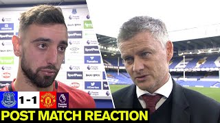 Solskjaer &amp; Fernandes react to draw | Everton 1-1 Manchester United | Premier League