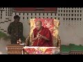His Holiness Karmapa giving a speech and blessings to Tibetans during Kalacharka 2012