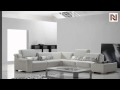 Modern White Leather Sectional Sofa With Ottoman VGYIT151