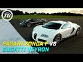 Pagani Zonda F vs Bugatti Veyron drag race - Top Gear - BBC