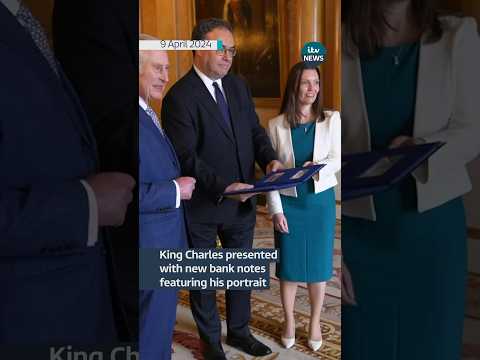 King Charles presented with first banknotes to bear his image #itvnews #uknews #royal #kingcharles