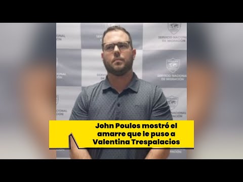 John Poulos muestra en plena audiencia amarre que le puso a Valentina Trespalacios en el cuello