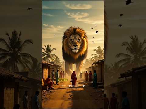 "Lion vs Dinosaur: The Epic Village Escape!" 🦁🦖