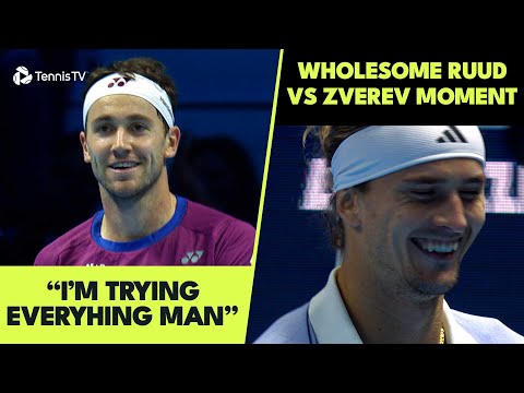 Casper Ruud Hilarious Reaction To Losing Amazing Point vs Zverev 😂 | Nitto ATP Finals 2024