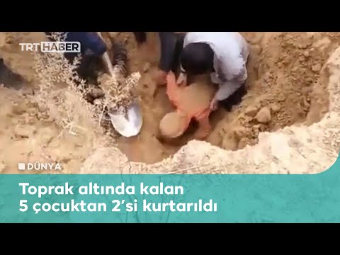 Çin’de toprak altında kalan iki çocuğu bölge sakinleri kurtardı