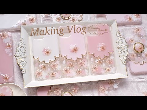 【メイキング動画】New Arrival 2025 桜柄のスマホケース🌸 Making Vlog【Handmade】【Smartphone case】