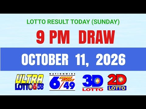 Lotto Result Today 9pm <strong>Draw</strong> October 11 2026 PCSO