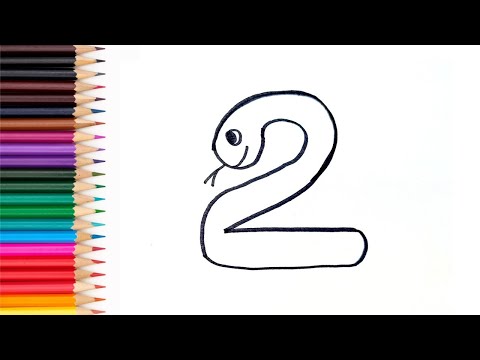 How to Draw Snake Very Easy for Kids! From Number 2