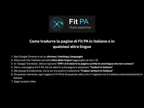 Come tradurre le pagine di Fit PA in italiano (o in qualsiasi lingua) con Google Chrome