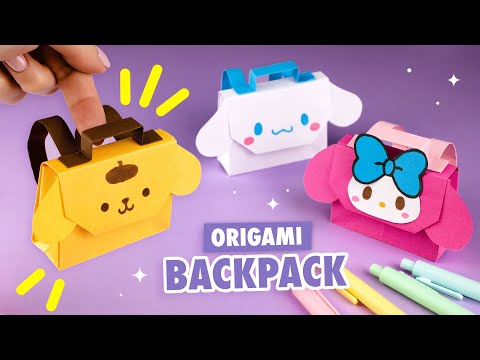 Оригами Рюкзак из бумаги Синнаморолл, Май Мелоди | Origami Paper Backpack