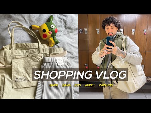 VLOG - BAPE | COS | ARKET |  ZARA TRY ON HAUL + PAINTING POKEMON