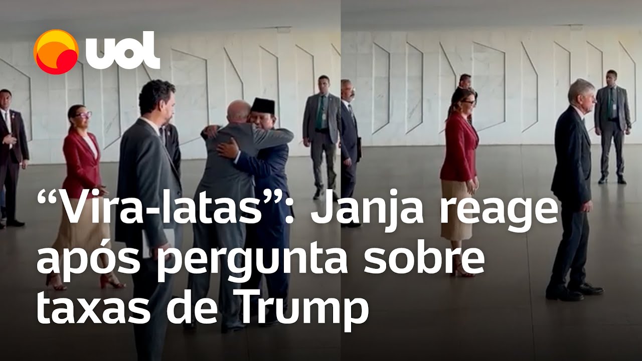 Vira latas Janja reage enquanto Lula é questionado sobre tarifas de Trump veja o vídeo completo