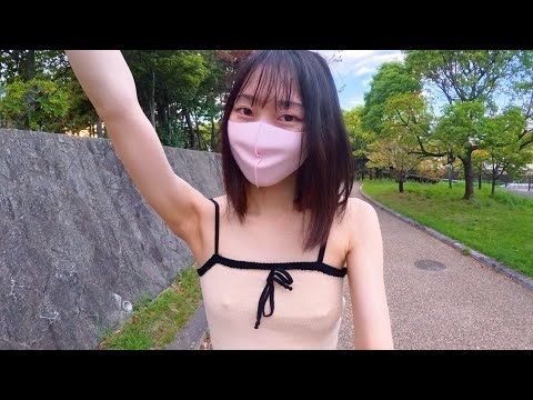 【ノーブラ散歩】公園を歩いてみたら人が多くて…