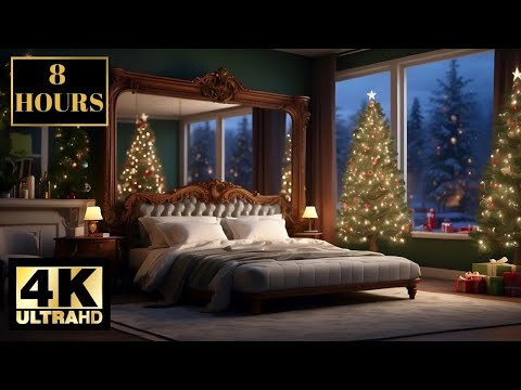 8 Hours of Christmas Magic: Relaxing Christmas Music and Changing Wallpapers | With Fireplace Sounds