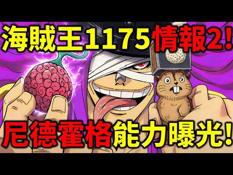 海賊王1175情報2！尼德霍格能力曝光！松鼠保護果實原因曝光！