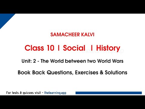 The World between two World Wars Answers | Unit 2 | Class 10 | Social | History | Samacheer Kalvi