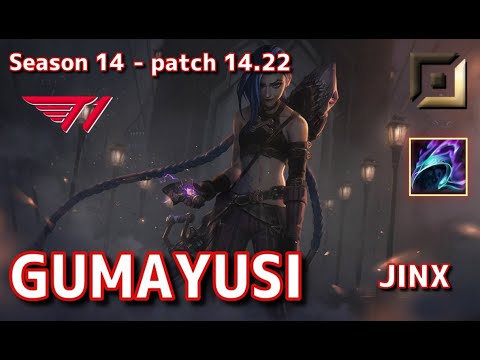 【KRサーバー】T1 Gumayusi ジンクス(Jinx) VS コーキ(Corki) BOT - Patch14.22 KR Ranked【LoL】