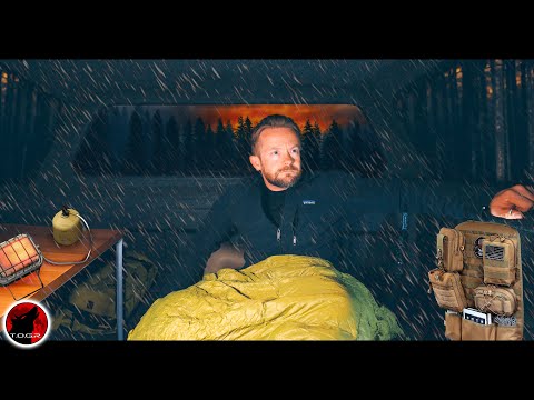 NOT ALONE - Heavy Rain Truck Camp with a MASSIVE Bear in the Forest - We're Surrounded