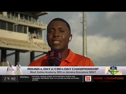 Round 4, Day 2: CWI 4-day Championship: West Indies Academy 324 vs Jamaica Scorpions 326/7