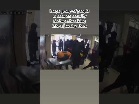 Video shows a large group of individuals break into a jewelry store in Sunnyvale, California.