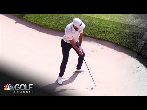 Austin Eckroat chips from bunker for birdie slam dunk at Travelers Championship | Golf Channel