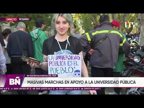 Masivas marchas en apoyo a la Universidad Pública