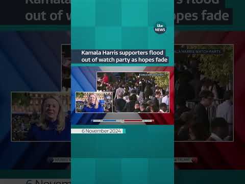 Kamala Harris supporters flood out of watch party as hopes fade #itvnews #shorts
