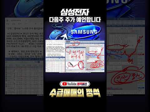 삼성전자의 추석연휴 이후 다음주 주가를 예언하겠습니다!