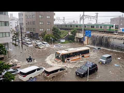 Eastern <strong>Japan</strong> Underwater after Typhoon! Heavy <strong>Rain</strong> in Chiba &amp; Kamakura, Streets Turn into Rivers