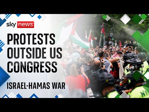 Watch live: Protests outside Congress after Netanyahu address