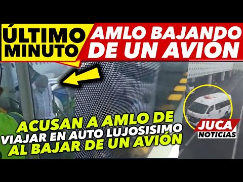 DE ÚLTIMO MOMENTO! GRAB4N A AMLO SUBIÉNDOSE A AUTO AL BAJAR DEL AVI0N COMERCIAL