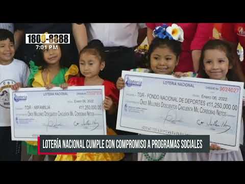 Lotería Nacional cumple con compromiso a programas sociales - Nicaragua