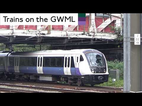 Elizabeth Line, Heathrow Express, And Great Western Railway Trains on the GWML (Acklam Road)