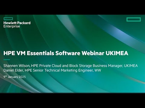 HPE VM Essentials Software Introduction Webinar