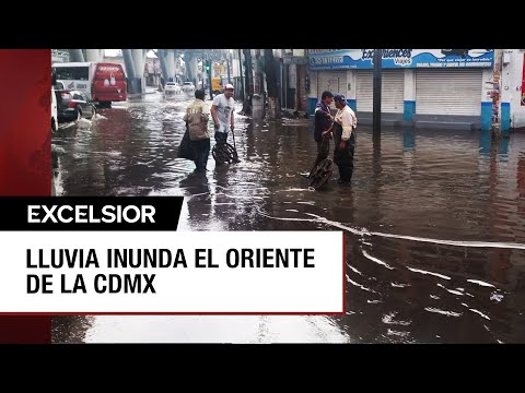 Lluvia inunda calles de Iztapalapa y Tláhuac, CDMX