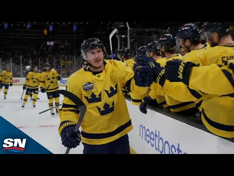 Swedens Gustav Nyquist Tips Shot Past USAs Jake Oettinger