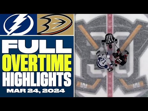 Tampa Bay Lightning at Anaheim Ducks | FULL Overtime Highlights - March 24, 2024