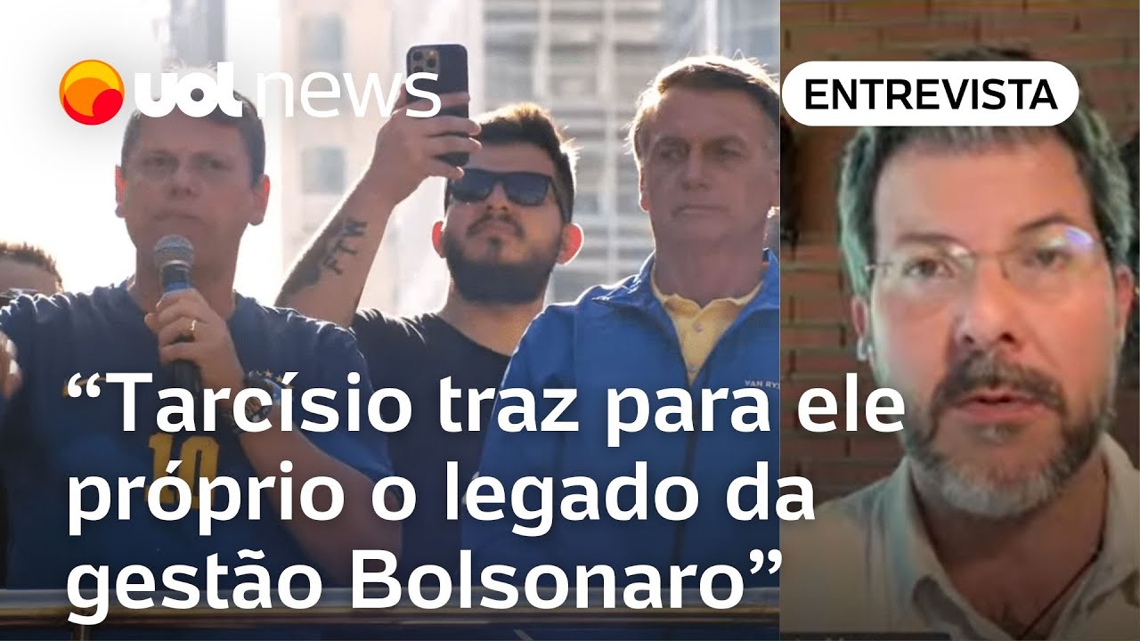 Tarcísio foi ‘estrela’ de ato com Bolsonaro frágil e cansado, diz professor