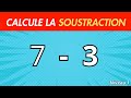 Calcule la Soustraction - base de  mathйmatique - 1