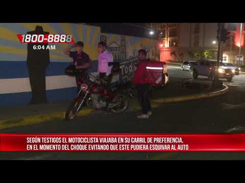 Accidente de tránsito deja a un motociclista severamente lesionado en Managua - Nicaragua