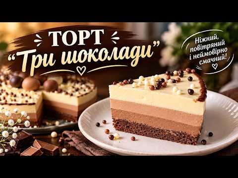 Торт "Три шоколади"- підкорює з першого шматочка!