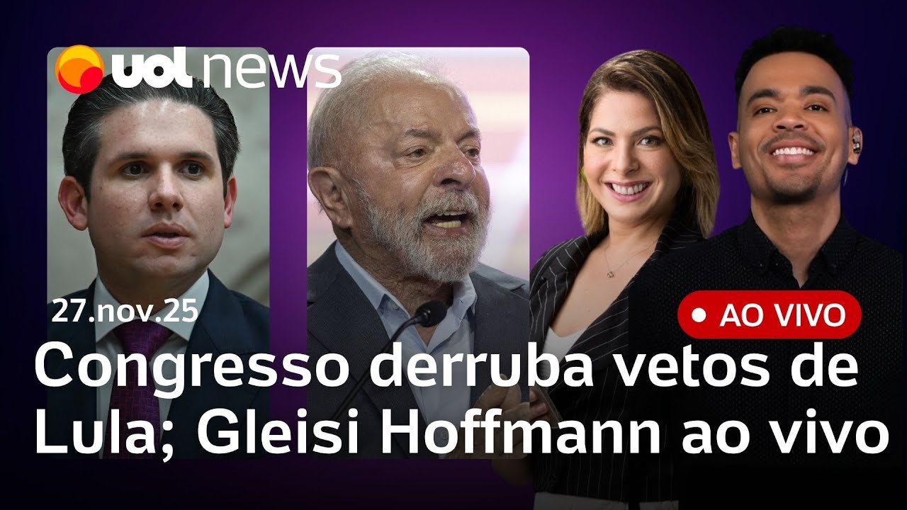 Lula tem vetos derrubados pelo Congresso; Bolsonaro: defesa responde sobre Nikolas; Gleisi ao vivo