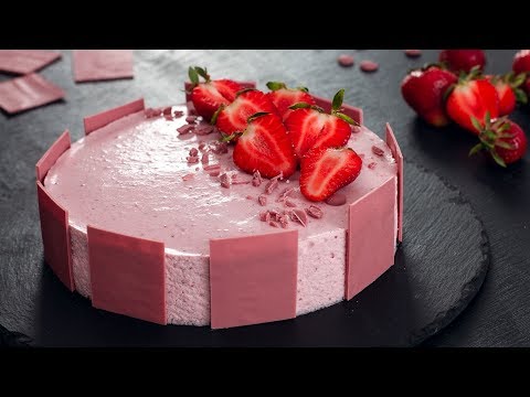 Ruby Chocolate Strawberry Mousse Cake