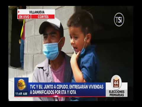TVC y EU junto a Cepudo entregan viviendas a damnificados por Eta y Iota en Villanueva, Cortés