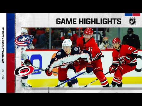 Blue Jackets @ Hurricanes 1/13/22 | NHL Highlights