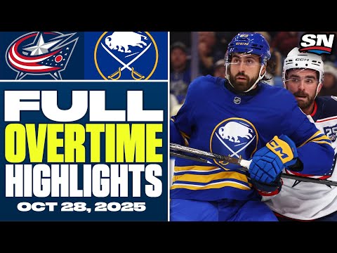 Columbus Blue Jackets at Buffalo Sabres | FULL Overtime Highlights - October 28, 2025